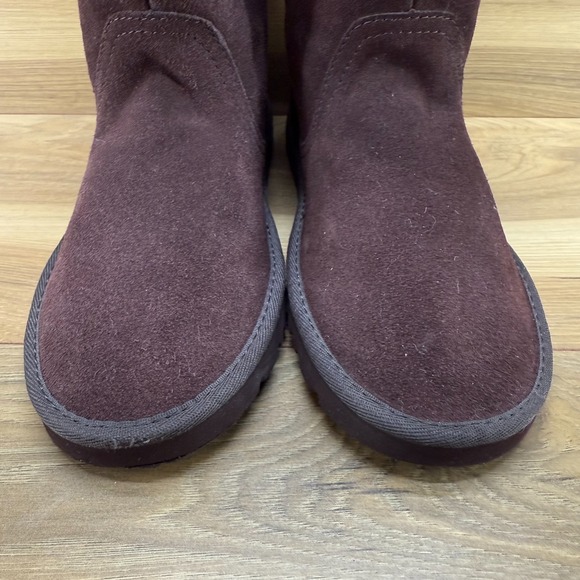 UGG Aleyah Youth Big Girls Boots Size 5 Brown Suede Shearling Fur Lined - Picture 4 of 11